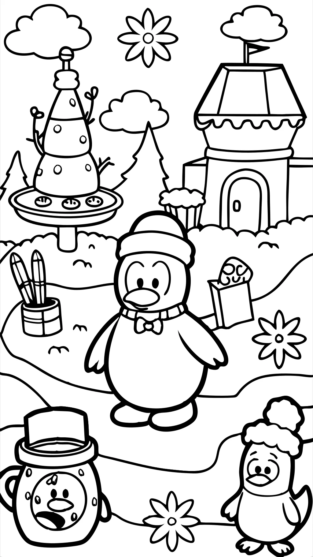 coloring pages of club penguin